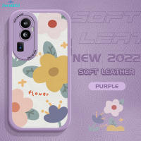 เคสโทรศัพท์สำหรับ OPPO Reno10 Pro + 5G,เคสปกหนัง PU ซิลิโคนนิ่มลายดอกไม้สวยงามผิวสัมผัสเพรียวบางน่ารัก