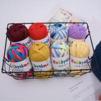 Hot sell Crochet Knitting Tape Thick Cloth Fabric Strip Yarn 100 Polyester Craft for Hand Knitting Crochet Cushion Blanket Low Elasticity