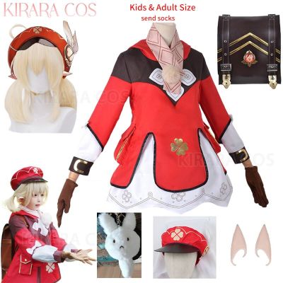 Genshin Klee Cosplay For Kids Costume Wig Genshin Impact Klee Cosplay Backpack Full Set Klee Costumes