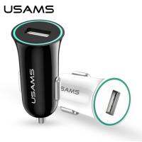 USAMS อแดปเตอร์ชาร์จแบตในรถ ชาร์จเร็ว ชาร์จสูงสุด 2.1A USB สำหรับ iPhone ซัมซุง xiaomi หัวเว่ย