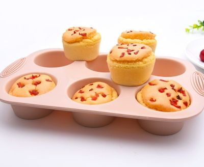 Mini Muffin 6 Holes Silicone Round Mold DIY Cupcake Cookies Fondant Baking Pan Non-Stick Pudding Steamed Cake Mold Baking Tool