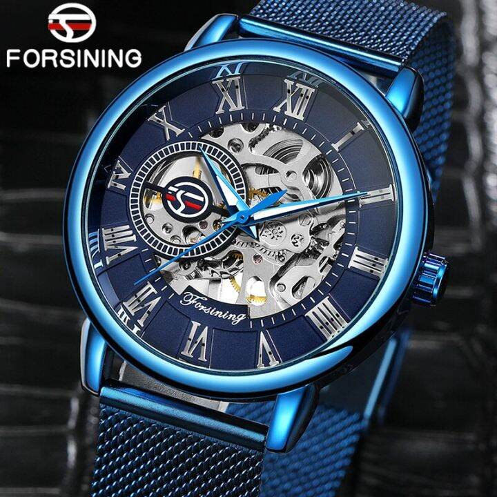 top-brand-forsining-skeleton-royal-retro-design-black-golden-dial-mechanical-watch-mesh-stainless-steel-band-luminous-wristwatch