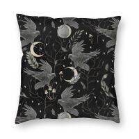 {fabric sofa} Crow Moon Cushion Coversided 3D Printsoky Witch ปลอกหมอนสำหรับ Softaillowcase Home Decor