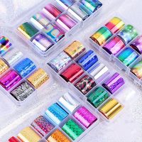 Nail Transfer Foil Paper Stickers Set Manicure Mirage Cellophane Nail Art Decal Flowers Adhesive Tropic Starry Decor Accessories Wall Stickers Decals