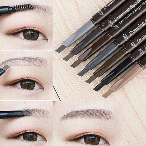 lameila-brow-pencil-ดินสอเขียนคิ้ว-2in1-พร้อมแปรงปัดคิ้ว-แบบหมุน-ปากกาเขียนคิ้ว-ที่เขียนคิ้ว-สีสวย-ติดทนนาน-คิ้วสวย