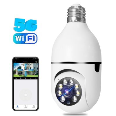 5G Wifi Bulb PTZ Camera 1080P HD Smart E27 Bulb Surveillance Full Color Night Home Security Camera Automatic Video Baby Monitor Household Security Sys