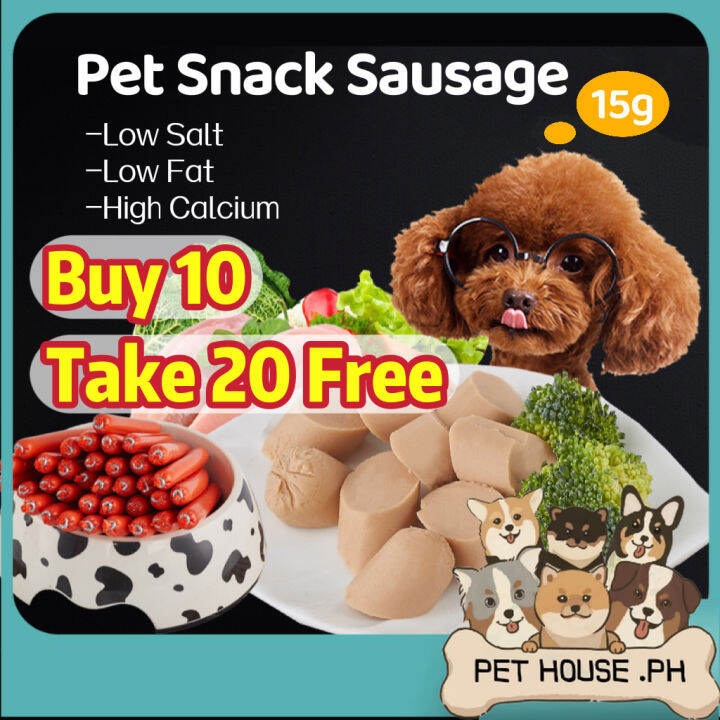 【BUY 10 TAKE 20 FREE】Pet Sausage Dog Sausage 15g Cat Sausage Pet Snack