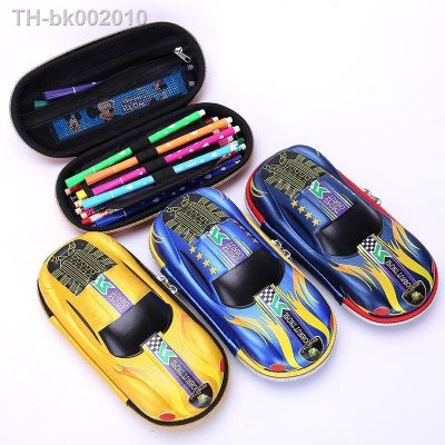 ✌♣▼ 3D Racing car Pencil cases Cartoons school pencil case for children Stationery box EVA plastic pen case boy cute pen bag gifts