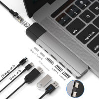 Mosible USB C Hub with HDMI-compatible 4K Rj45 1000M USB-C Dock with PD Data Port Hub 3.0 TF SD for ProAir 2021 M1