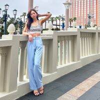 GH 004: (SLEEK PANTS) กางเกงเอวสูงสีฟ้า