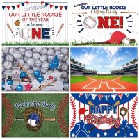 Baseball 1st Birthday Background Green Grass Field Party Photography Boy Sports Ball White Stripe Photo Backdrop Photographic