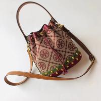 2023 new Tory Burch T Monogram Two Sizes Riveted Jacquard Bucket Bag Tote Single Shoulder Bag Crossbody bag