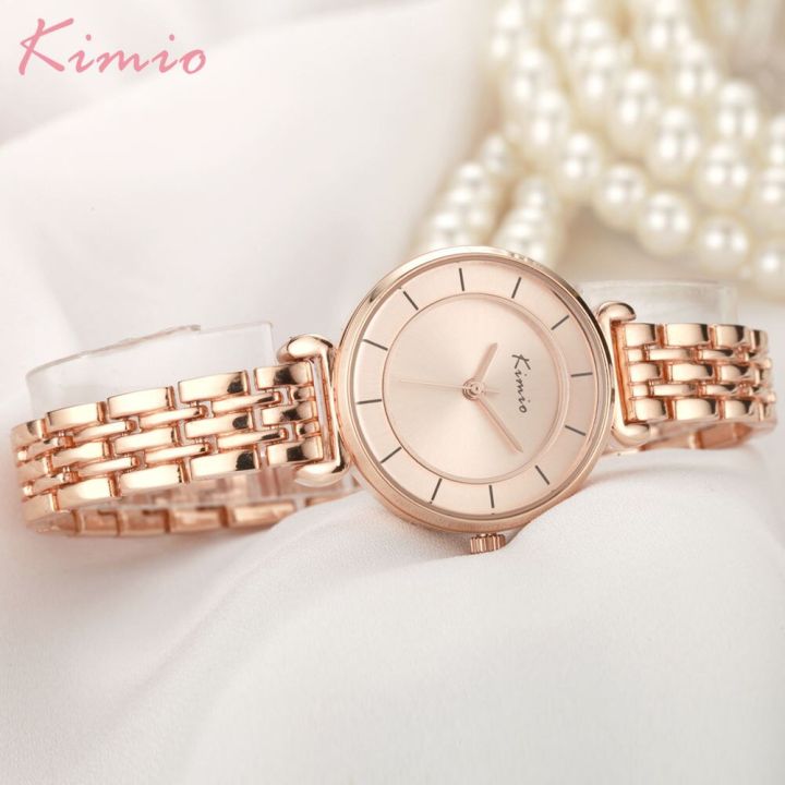 kimio-นาฬิกาสร้อยข้อมือโลหะนาฬิกาสตรีสีทองสำหรับสตรีนาฬิกาผู้หญิง-relogio-femino-montre-femme