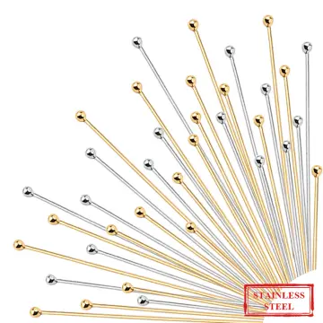100pcs Stainless Steel Flat Head Pin Gold/silver Tone Ball Head