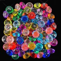 Clear Acrylic Diamond Crystal Faceted Beads Birthday Wedding Table Vase Gems Filler Faux Diamond Party DIY Decorations 18mm