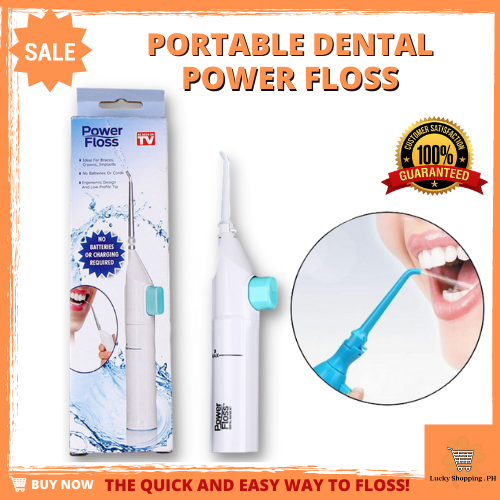 Portable Manual Pump Power Floss Dental Water Jet Tinga Remover