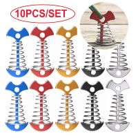 5/10Pcs Tent Pegs Rope Buckle Adjustable Plank Floor Spring Fishbone Anchor Awning Deck Stakes Fixed Nails Camping Tent Hooks