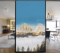 Beautiful Scenery No Glue Privacy Window Film Vinyl Static Cling Frosted Stained Glass Decorative Window Sticker Window Film 18 Window Sticker and Fil