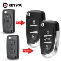 [More Suitable] KEYYOU CE0523 2/3 BT Filp รถรีโมทซองใส่กุญแจสำหรับ Peugeot 306 407 807 Partner Citroen C2 C4 C5 C6 C8เบอลินโกปิกัซโซ่