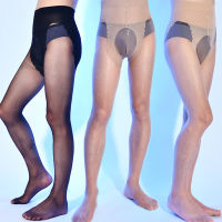 ผู้ชาย Shiny Glossy Pantyhose ถุงน่องนุ่ม Sissy Tights Sheath ชุดชั้นใน No Trace Pantyhose ร้านขายชุดชั้นในยืดหยุ่น Breathable