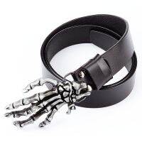 Cool Mens Belt Bone of Hand Skeleton Cowskin Leather Devil Hands Skull Hip Hop Style Waistband Man Gift Belts