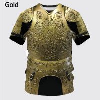 New Medieval Armor 3D Print T Shirt Mens Casual Funny Round Neck Short-sleeved T-shirt