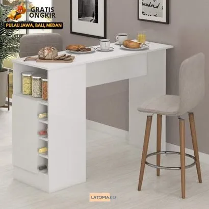 Meja Bar Mini / Meja Dapur Mini Atas Meja Dilapisi Anti Panas Anti