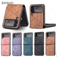 เคสโทรศัพท์ลายนูนหรูหราเคสหนัง PU Amsung Galaxy Z Flip 4 5G ป้องกัน SM-F721B SM-F721N กรอบ SM-F721U Z Flip4