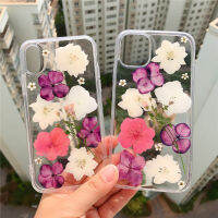 Handmade Clear Real Dried flowers Phone Case For Pixel 6 Pro 5 4A XL , Real Floral Design Cell Phone Back Cover For Girls