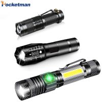 2023ஐ Pocketman LED Flashlight Aluminum Alloy Tactical Flashlights Waterproof Torch Telescopic Zoom Flashlight High Lumen Torches