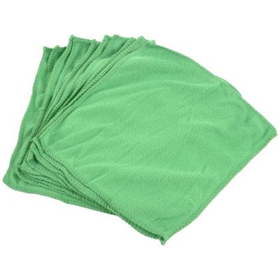 10pcs Practical Soft New Car Wash Towel Cleaning Duster Auto Detailing Green Microfiber Green