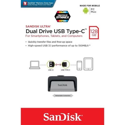 🤩โปรดี!! Ultra Dual Drive Type-C 128GB USB3.1 OTG (SDDDC2_128G_G46) เมมโมรี่ แซนดิส แฟลซไดร์ฟ ศัพท์ แท็บเล็ต Andriod สุดคุ้ม