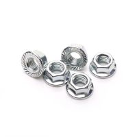 M3 M4 M5 M6 M8 M10 M12 Carbon steel Hex Flange nut Non-slip Locking nuts screw cap White Zinc High Quality Nails  Screws Fasteners