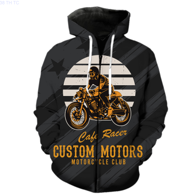 Cartoon Punk Style Motorcycle Mens Zipper Hoodie 2022 Hot Sale Sweatshirts Teens Fashion Hip Hop Cool 3D Printed Long Sleeve Size:XS-5XL