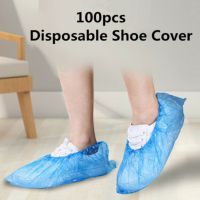 【JH】100pcs Household Indoor Disposable Shoe Cover Plastic Rainproof Waterproof Cover Slip Resistant Shoe Cover Hygienic Boot Cover