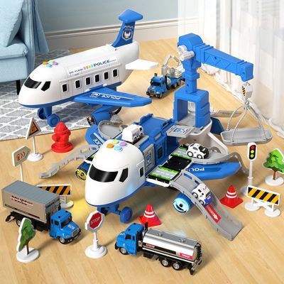 Kid Transformation Aircraft Toys Car Deformation Plane Model Music Simulation DIY Track Inertia Boy Children Traffic Toy Gift