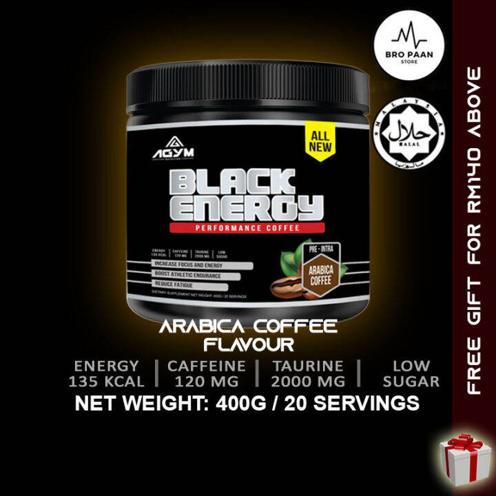 Preworkout Black Energy by AGym Nutrition (400g) 20 servings (Arabica