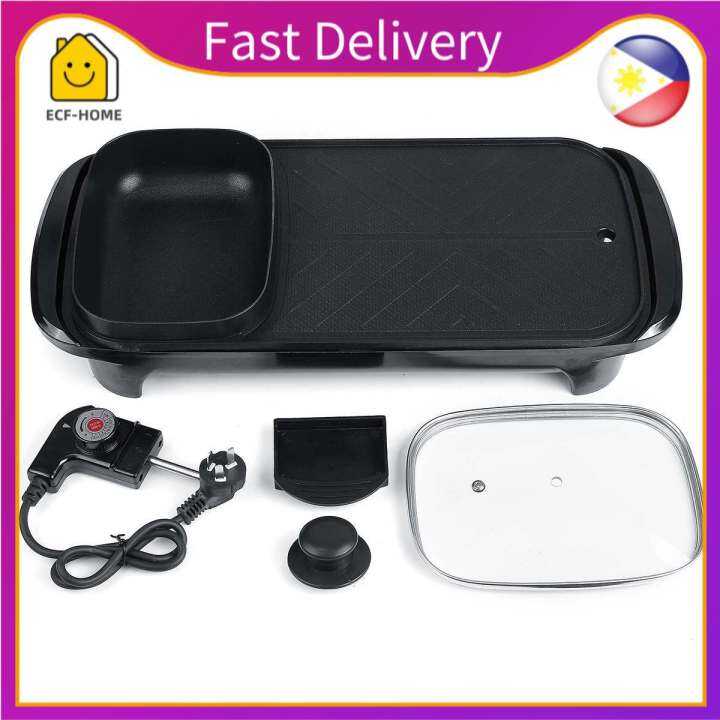 DK807 Electric Griddles 2in1 Electric Grill & Hot Pot Nonstick Indoor