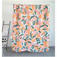 DUNXDECO Shower Curtain Bathroom Waterproof Cortinas Modern Fresh Fruit Peach Print Polyester Fabric Ridea Artistic Decorating