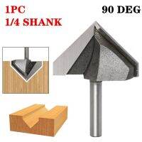 1pc 6.35mm Shank 90 องศา V เซาะร่อง V Groove V-Groove Router Bit 1/4－Shank Tungsten Carbide Cutters สําหรับราคาดอลลาร์ไม้