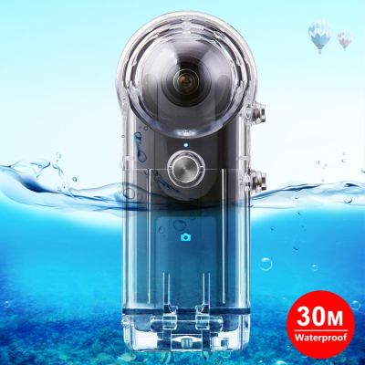 PLZ Puluz 30m ตัวเรือนป้องกันน้ำใต้น้ำสำหรับ Ricoh Theta S / Theta V / Theta SC 360 / Theta SC2 360 พร้อมกับ Buckle Basic Mount &amp; Screw