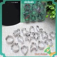 OKDEALS เหล็กไร้สนิม แม่พิมพ์ผักแม่พิมพ์ มินิมินิ เงินสีเงิน เครื่องมืออบขนม แม่พิมพ์อาหาร ที่ตัดคุกกี้ แม่พิมพ์คุกกี้ คริสมาสต์