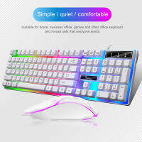 แป้นพิมพ์เกม Punk Gaming Keyboard Mouse Combo Set LED RGB Backlight สีสันสดใสคีย์บอร์ด คีบอร์ดเกมมิ่ง USB เรืองแสงกันน้ำ