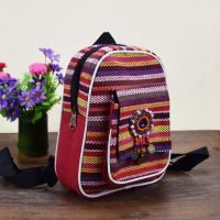 -gh230522g Yunnan ethnic wind bag canvas chest embroidery amphibious striped canvas bag bag double backpack