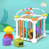 Baby Toys Cube Shape Blocks Sorting Box Stacking Toys Infant Montessori Sensory Touch Games Early Educational Toys Gift