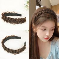 New Fashion Hairband Fishbone Braid Wig Female Twist Braid Headband With Teeth Non-Slip Hairpin Cute Headband Net Red Hair Headband Hair Accessories