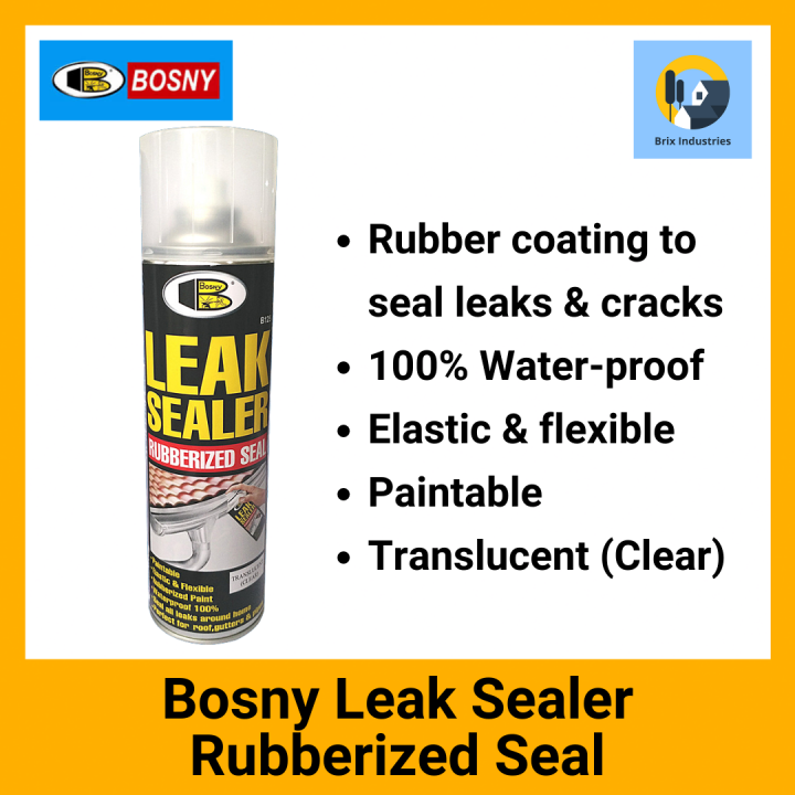 Bosny Leak Sealer Rubberized Seal 600cc B125 Translucent Clear Elastic