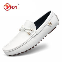 YRZL Men Loafers Handmade Leather Shoes Casual Driving Flats Slip-on Shoes Moccasins Boat Shoes Plus Size 37-48 Loafers Shoes