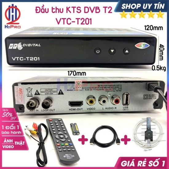 Đầu thu kỹ thuật số dvb t2 vtc-t201 xem truyền hình miễn phí-sắc nét - ảnh sản phẩm 1