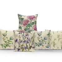 Plant Flower Pillow Cover Floral Cushion Cover Flowers Pattern Pillow Cover Decor for Home Car Sofa Chair Throw Pillow Case Cushion Cover